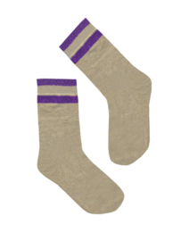 Socks Purple Stripe - Nude