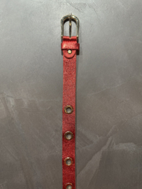 Metallic leren riem met nestelgaten
