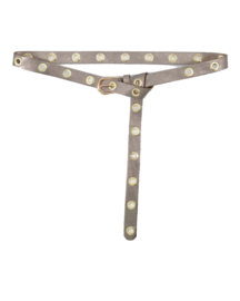 Metallic leren riem met nestelgaten