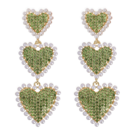 Heartbeat gemstone earring set