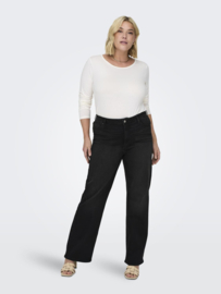 Willy wide leg jeans in gewassen zwart