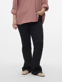 Mid rise broek Flash Flared in zwart