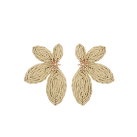 Oorbel Raffia flower