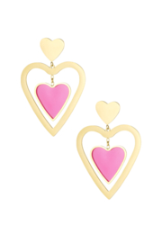 Oorbel double heart gold