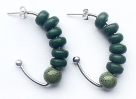 Oorbellen zilver green