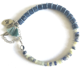 Armband zilver ocean blue
