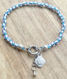 Armband zilver aqua