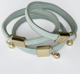 Haar-elastiekje + armband pistache