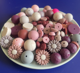 Siliconen kralen roze