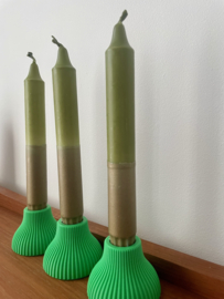 Dippy kaars groen/goud