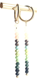Oorbellen gold long rainbow