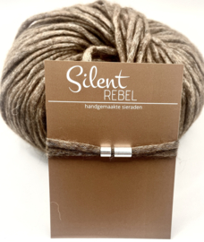 Armband alpaca zilver brown