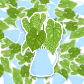 Vinyl sticker "plant in vaas"