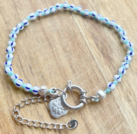 Armband zilver licht blauw