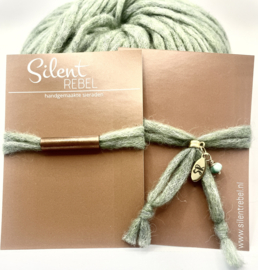 Armband alpaca gold green