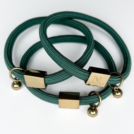 Haar-elastiekje + armband donkergroen