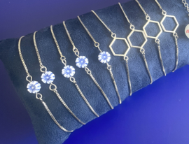 Armband zilver hexagon