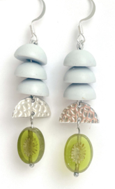 Oorbellen zilver grey