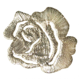 Strijkapplicatie roos wit/goud