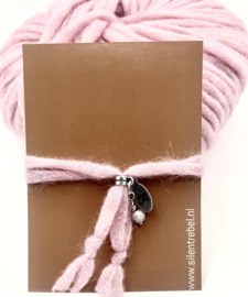 Armband alpaca zilver pink