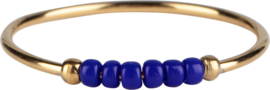 Ring palm dark blue beads coldplated