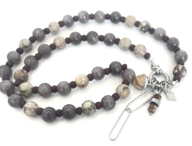 Ketting zilver grey/mauve