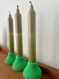 Dippy kaars goud/groen