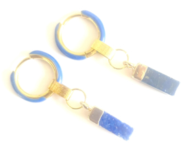 Oorbellen creool gold bleu