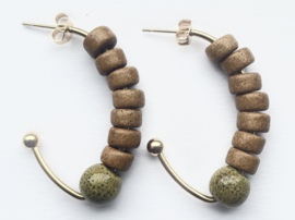 Oorbellen gold brown