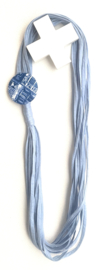 Happy necklace blauw