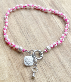 Armband zilver pink