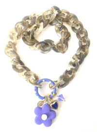 Acrylic chain purple  flower