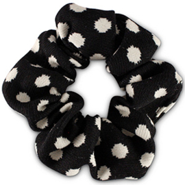 Scrunchie haarelastiek black and white