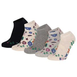 Ladies sneaker socks purple flower