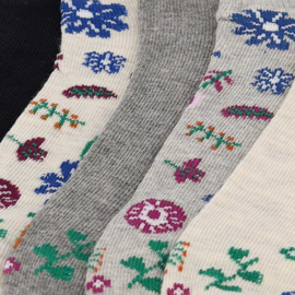 Ladies sneaker socks purple flower