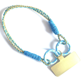Telefoonkoord pols yellow blue