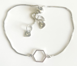 Armband zilver hexagon