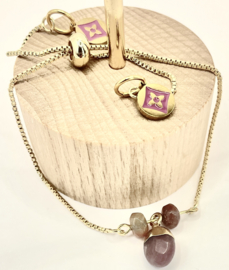 Armband edelsteen mauve