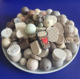Siliconen kralen beige