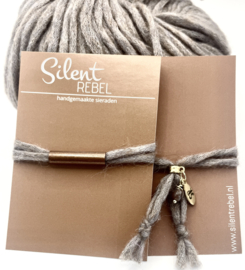 Armband alpaca gold taupe