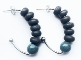 Oorbellen zilver blue