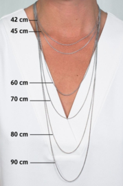 Ketting zilver grey/mauve