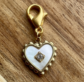Bedel RVS schelp hart Gold-white