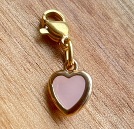 Bedel van kristal glas hart pink