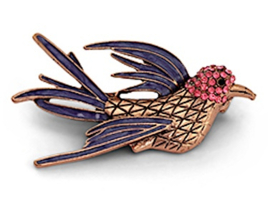 Broche vogel purple-pink