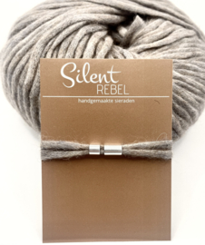 Armband alpaca zilver taupe
