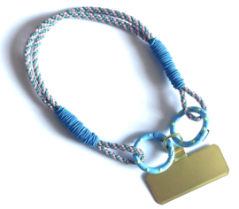 Telefoonkoord pols blue pink