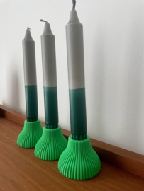 Dippy kaars grijs/donkergroen