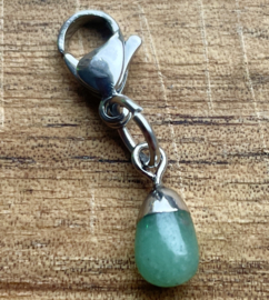 Natuursteen hangers druppel Ocean green-zilver