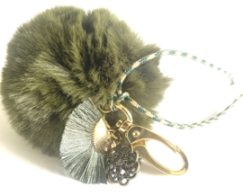 Sleutelhanger pompom green